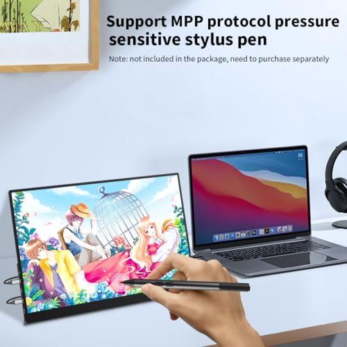 Image of 16 inch 4k OLED Touchscreen Portable Monitor, 3840 x 2400 100% P3 Portable Display MPP Stylus Pen Compatibility 1MS Eye Care PC Monitor for Laptop,Mac NUC Mini PC,VESA & Integrated Stand