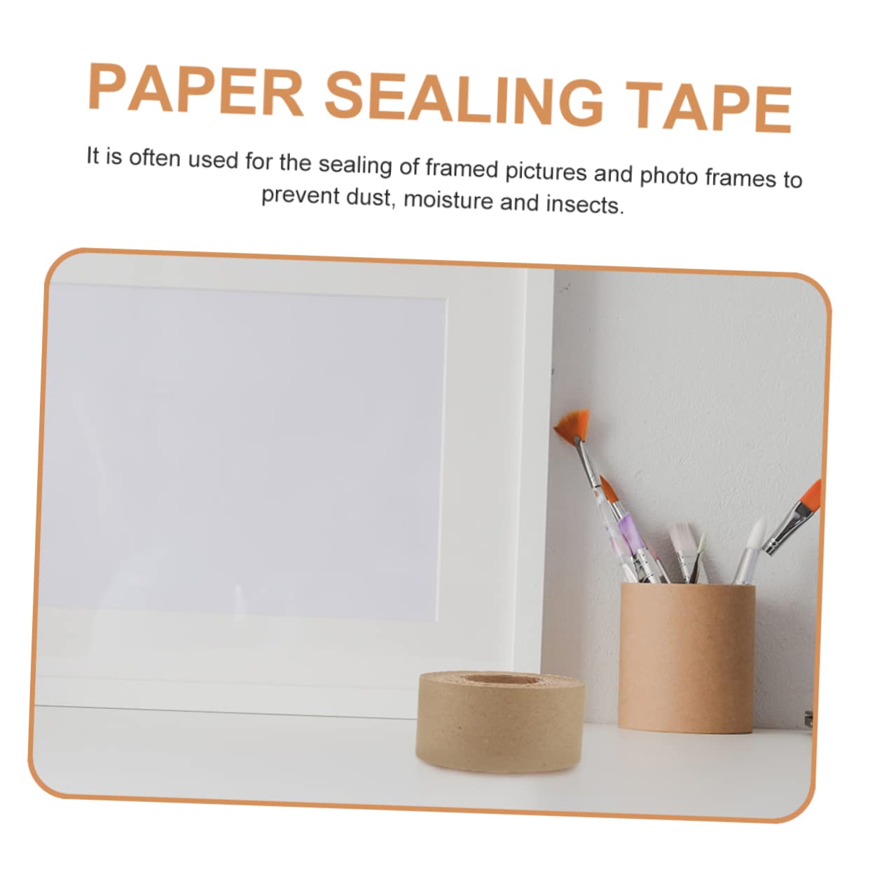 2 Rolls Kraft Paper Tape Magnetic Tape Brown Paper Tape Packaging Tape Shipping Tape Heavy Duty