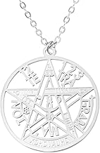 Only faith Necklace for Women Witch's Knot Stainless Steel Pendants Amulets Celtic Triskel Seal of the Archangel Talisman Protection Sacred Geometry Metatron