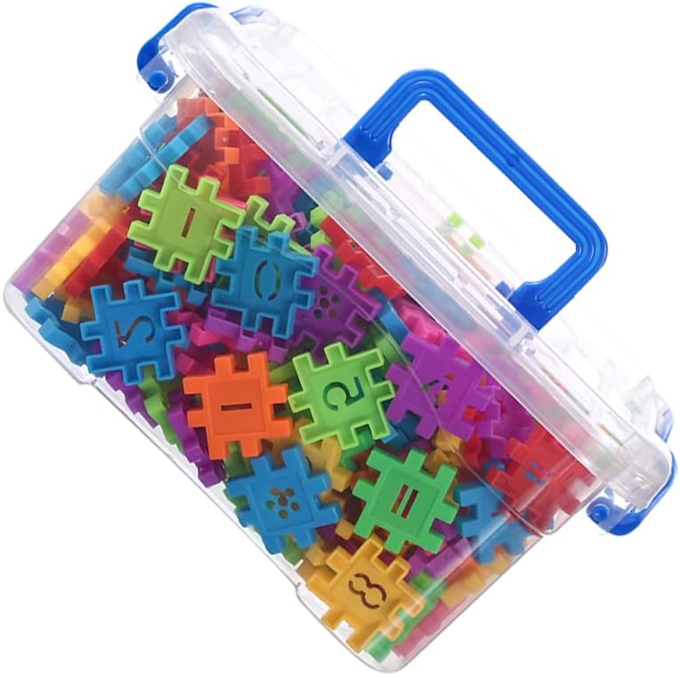 Wakauto Building Blocks Set with Storage Box for Kids STEM Educational Plastic Building Toys for Shape Recognition & Matching Assorted Colors 1.49 Inch