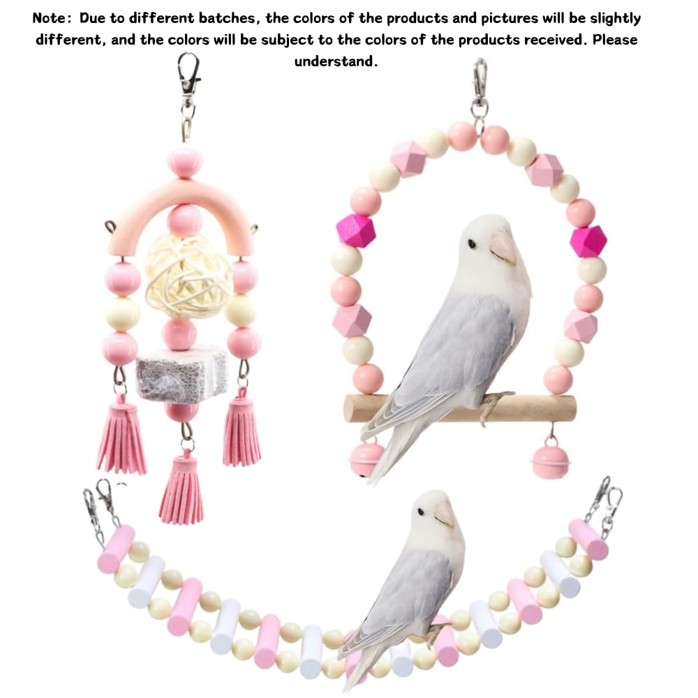 3 juguetes para pájaros, juguetes de búsqueda de pájaros, periquitos, juguete para masticar, juguete colgante, jaula de pájaros, accesorios de jaula para pájaros, escalera de escalada para Conure,