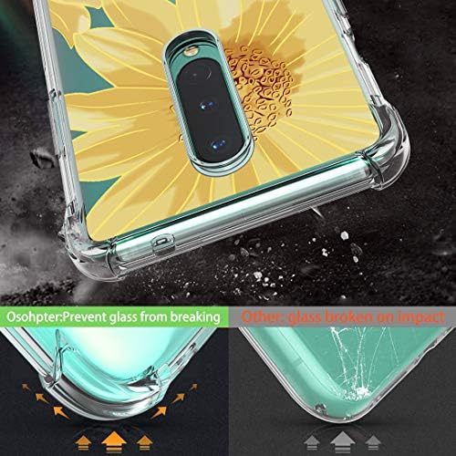Osophter for Oneplus 8 Case [Not Compatible with Oneplus 8t],Clear Transparent Reinforced Corners TPU Shock-Absorption Flexible Cell Phone Cover for One Plus 8(Big Sun Flower)