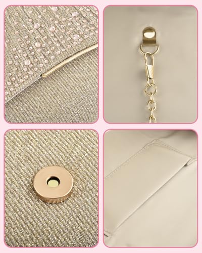 Image of TINDTOP Clutch Purses for Women, Formal Evening Bags Suede Shoulder Envelope Party Handbags Wedding Cocktail Prom Clutches