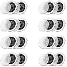 Acoustic Audio CS-IC83 in Ceiling Wall 8" Speaker 8 Pair Pack 3 Way Home Theater Flush Mount