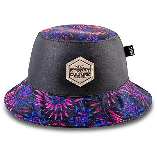 Chapéu Bucket Hat MXC BRASIL Floral Florido Folhas Tamanho:Único;Cor:Preto