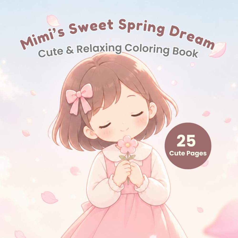Mimi’s Sweet Spring Dreams Coloring Book: A Soft Dreamy Coloring Escape – Cute & Cozy Spring Moments for Relaxation and Stress Relief (Mimi Coloring Series)
