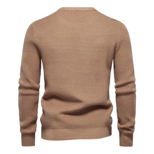 Men's Pullovers Sweater for Fall and Winter with Solid Color and Soft Material Sweater khaki9 EUR S 60-70kg2