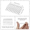 Cinaci 30pcs DIY Plain Blank Craft Silver Metal Hair Side Combs Slides with 10 Teeth Wedding Bridal Veil Combs Headpieces French Twist Bun Hair Clips for Women Flower Girls Brides (Silver-30 Pack) #3