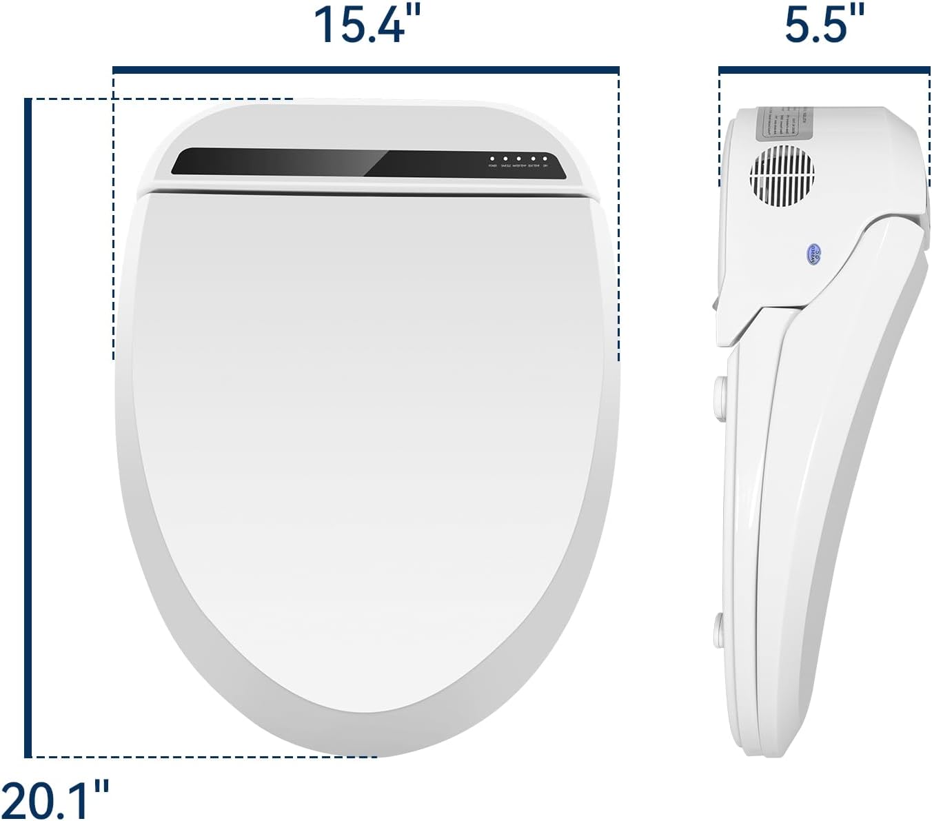 Dimensions of Puluomis Smart Bidet Toilet Seat