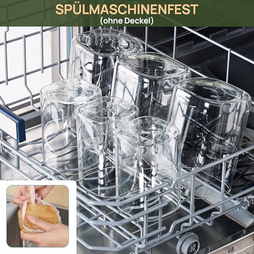 Vtopmart 12er Set Vorratsgläser Mit Deckel, 2 Größen : 1200ml x 6, 600ml x 6, Vorratsdosen Glas Mit Deckel, Vorratsgläser Mit Holzdeckel zur Spaghetti Aufbewahrung 4