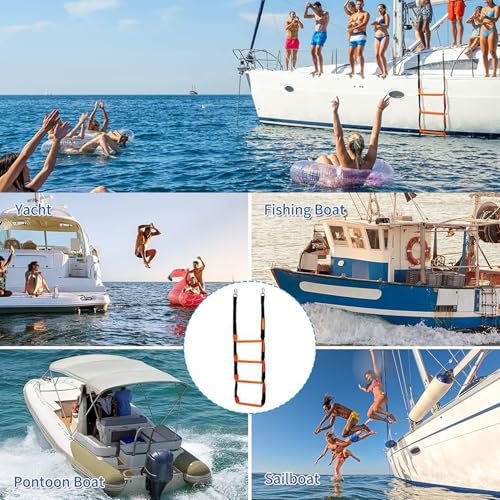 Échelle de corde bateau à 4 marches robustes pour embarcations gonflables - 3