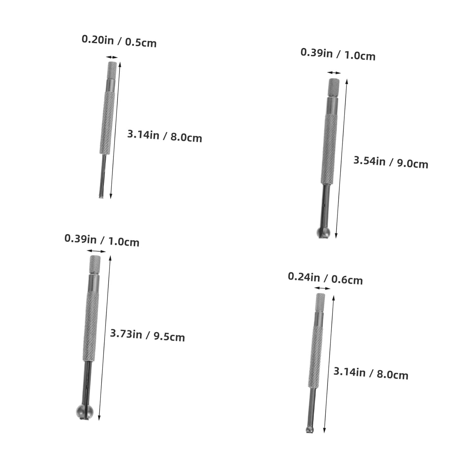 4pcs Precision Telescoping Bore Gauge Set Adjustable Flat Head Hole Gauges for Accurate Internal Diameter Measurement Industrial Measuring Tools
