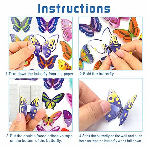 PARLAIM 104PCS Vinilos Decorativos de Mariposas para Pared miniatura 3