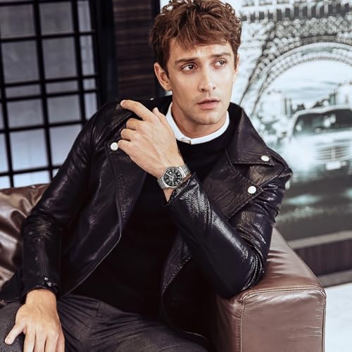 marvin Swiss Automatic Movement Watches for Men Casual Men's Watch with Stainless Steel Strap,Sapphire Glass Dial,Luminous Hands and Hour Markers,50m Waterproof2