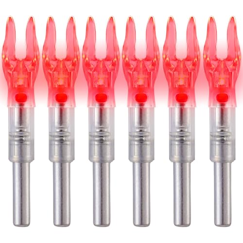 KEAUP 12-Pack or 6-Pack S Lighted Nocks for Arrows .244/6.2mm Lighted Arrow Nocks for Archery Hunting, Screwdriver Included