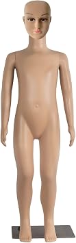 Child Mannequin Full Body Adjustable Mannequin Torso Kid Dress Form Realistic Adjustable Detachable Manikin Body Display with Metal Base for Children 43.3 Inches