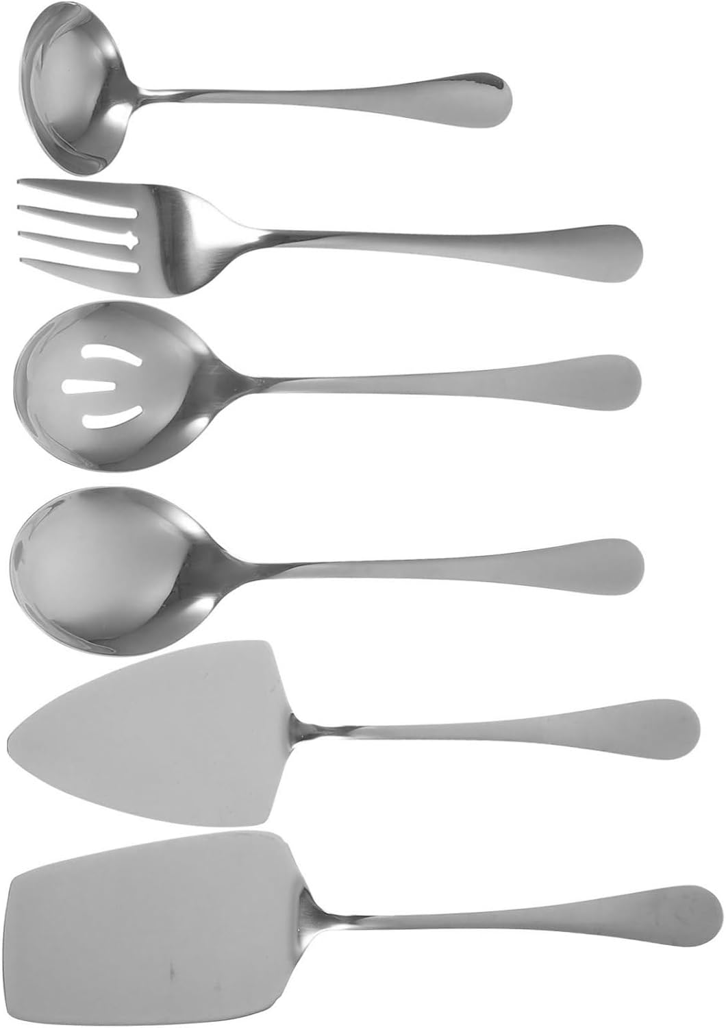 Ciieeo 1set Stainless Steel Cake Spatula Utensil Dessert Fork Spoon Cutlery for Buffet and Party Serving and Reusable Eating Utensils