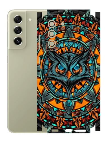 Image of AtOdds - Full Body Back Screen Guard Protector Film - Lamination Wrap Skin Sticker Compatible with Samsung Galaxy S21 FE | Scratchproof Matte Finish (Design - Night Owl)