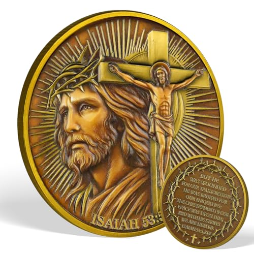 NINDANCHOR Jesus Crown of Thorns Christian Challenge Coin, Christ Cross