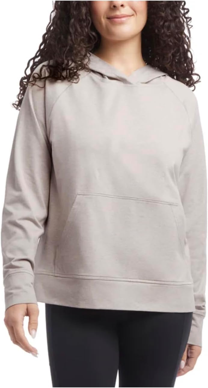 Danskin Women's Long Sleeve Melange Hoodie Pullover with Kangaroo Pocket - Image 2