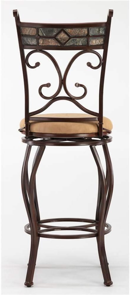 Boraam Beau Bar Height Metal Stool, 29-Inch, Black/Gold