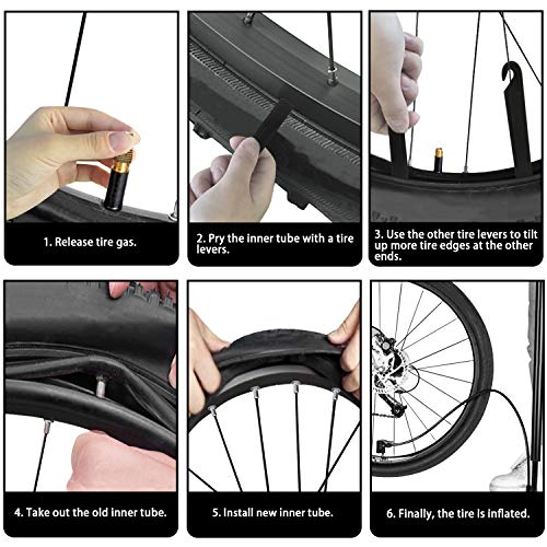 Listenman 2 Pack 18” x 1.75/1.95/2.125 Bike Inner Tube with Bike Tube Repair Tool Kits, 3 Tire Levers, 6 Self-Adhesive Round Patches, 1 Metal Rasp, Replacement Schrader Valve Bike Bicycle Inner Tubes - Thumbnail 4