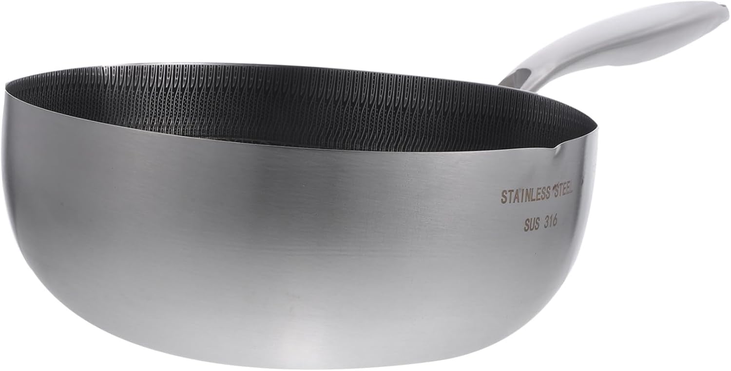 OUNONA Honeycomb Nonstick Saucepan for Stainless Steel Frying Pan with Anti-scald Handle for Melting Butter and Sugar at Home