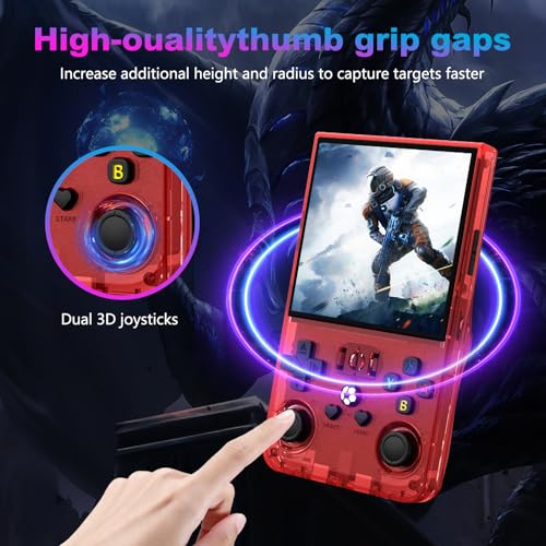 Image of R36MAX Retro Handheld Game Console, 4.0 Inch 720x720 IPS Screen, 128GB Built-in 22000+ Classic Game, Portable Hand Held Open Source Linux System, 4000mAh Battery Retro Gaming Console(Red 128GB)