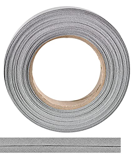 ME:NaMa Schrägband aus 100% Baumwolle - 10 m x 40 mm (gefalzt) - Hochwertiges Einfassband, Baumwollband, Schrägband - Ideal zum DIY-Nähen - In Belgien hergestellt, auf Einer Rolle (Grau)