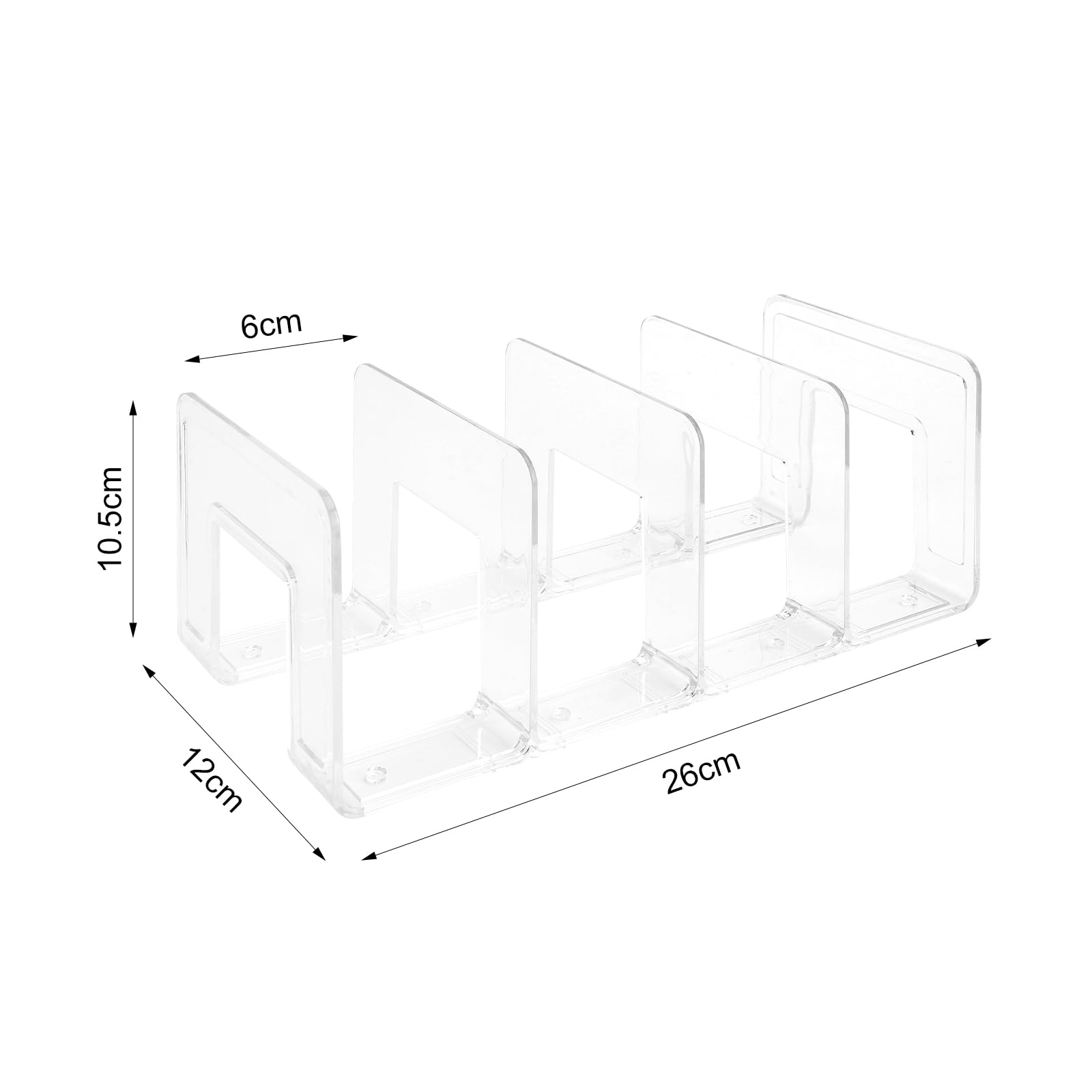 Organizadores para Libros y Documentos Pack de 2, Porta Documentos Revistero 4 Compartimentos, Organizador Escritorio PVC Transparente A4