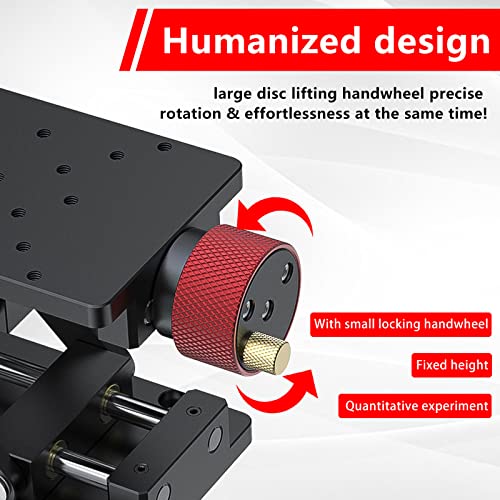 Manuelle Hebebühne, Aluminiumlegierung Präzise Z-Achsen-Hebebühne 55mm Hochpräzise Optische Schiebe-Hebebühne Labor-Hebebühne Manuelle Steuerung Labor-Wagenheber Aufzug Verschiebungsplattform