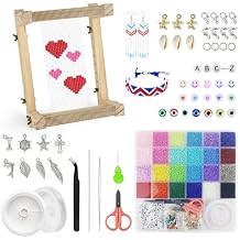 Adjustable Bead Loom Kit for Adults Wood Beading Loom Supplies Practical Jewelry Making Accessories Beading Kits Jewelry Earring Belts Making Tools Gifts for Christmas Beginners DIY Craft Lover
