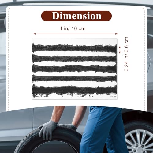 Image of 5 Pcs Tire Plugs, 4 inch x1 /4 inch Rubber Tire Plug Repair Kit for Tubeless Off-Road Tires Car, RV, SUV, ATV, Motorcycle, Truck, Tractor (Black)