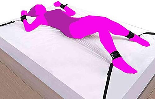 Sujeción de cama para cama de tamaño Queen, juego sexual para correas de cama para adultos, colchón King para tobillos y muñecas, bar, hombres y