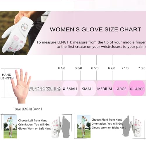 VEASAERS 3-Pack Leather Golf Glove