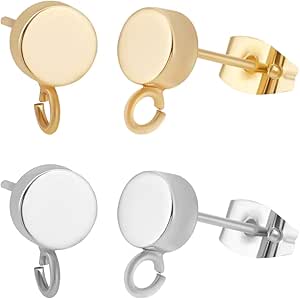 Beebeecraft 20 Orecchini A Cerchio Oro 18K 12mm Con 20 Chiusure A Farfalla Per Creazione Gioielli - 3