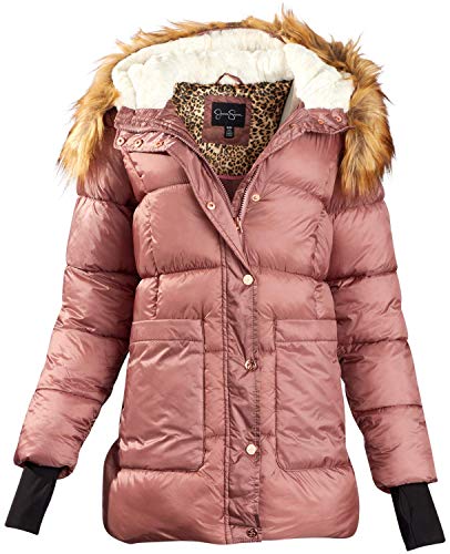 Jessica Simpson Women's Outerwear – Thickened Down Winter Bubble Puffer Jacket with Sherpa