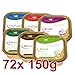 Angebot Hunde Nassfutter Sparpaket. 72 Schalen 150g in sechs vers. Geschmacksrichtungen. Eines der besten Hundefutter Nassfutter auf dem Markt!