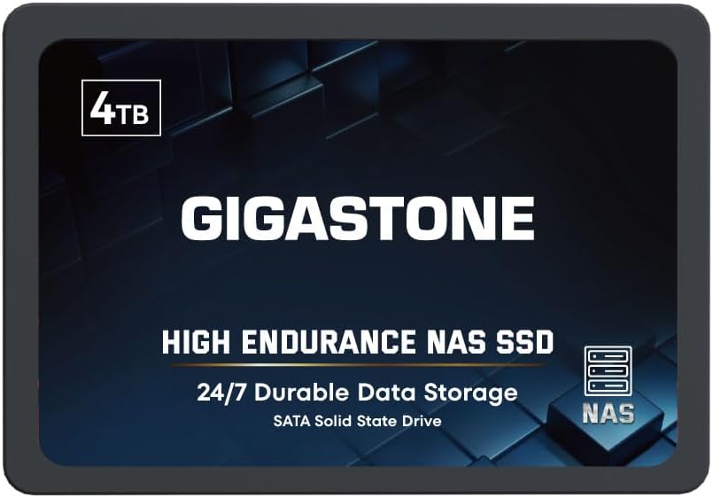 Gigastone 【NAS Only】 4TB NAS SSD Drive 24/7 Durable High Endurance RAID Data Storage Network Attached Storage 2.5" SATA Internal Solid State Hard Drives