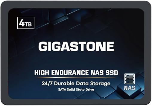 Gigastone NAS Certified 4TB High Endurance SSD Up to 530MB/s SLC Caching 24/7 Reliable for Gaming/PC/NAS SSD 2.5" SATA Internal Solid State Drives RAID Disk