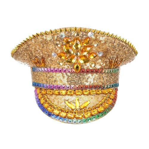Chapeau à paillettes Burning Man style 3 aux finitions soignées pour soirée