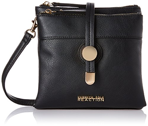 Kenneth Cole Reaction KN1809 Roundabout Mini Crossbody Small Messenger Purse Shoulder Bag (Black)