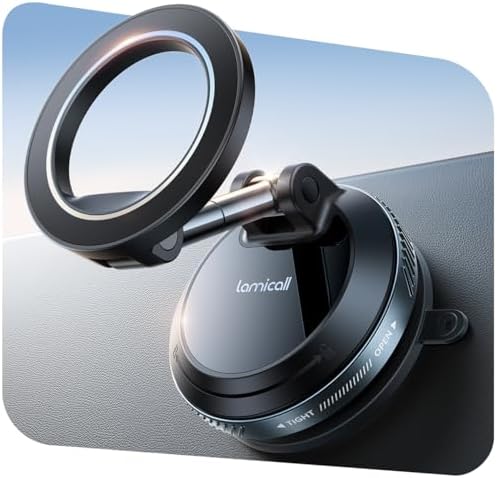Lamicall Handyhalterung Auto Vakuum für MagSafe Autohalterung Magnet | [TOP Saugnapf] Handy Halterung Auto für Armaturenbrett & Scheibe, 360° Magnetische KFZ Halter für iPhone 18 1