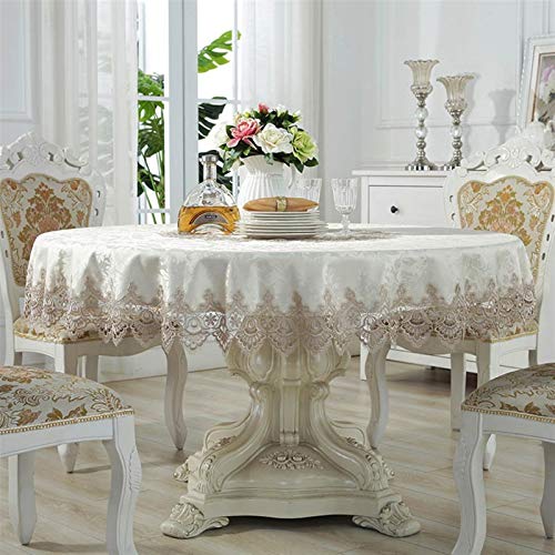 Couverture de table à manger ronde 260 cm dentelle chic - 4