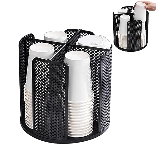 mumisuto Portavasos de Papel, 4 Compartimentos, Giratorio 360° Dispensador de Vasos, Organizador de Vasos Papel de Plástico, a Prueba de Polvo, para Hogar Oficina Cafetería Restaurantes (Negro) mumisuto Portavasos de Papel, 4 Compartimentos, Giratorio 360° Dispensador de Vasos, Organizador de Vasos Papel de Plástico, a Prueba de Polvo, para Hogar Oficina Cafetería Restaurantes (Negro)