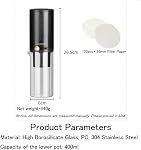 Ice Drip Coffee Maker, Cold Brew Coffee Maker, High Boron Glass Coffee Pot with Coffee Paper Filters for Home Office 400ml Cold Brew Pots, Fine 400 Mesh, Adjustable Water Flow