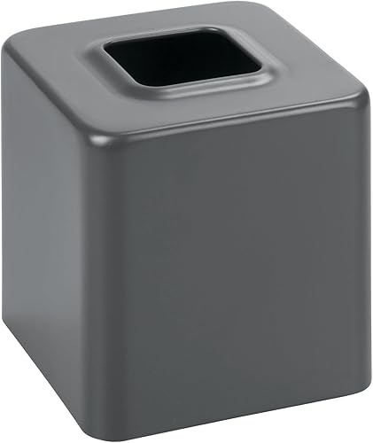 Miniatura 5 de mDesign Cubierta cuadrada de metal para caja de pañuelos de papel, moderno soporte de papel facial, accesorios para tocador de baño, tocador de
