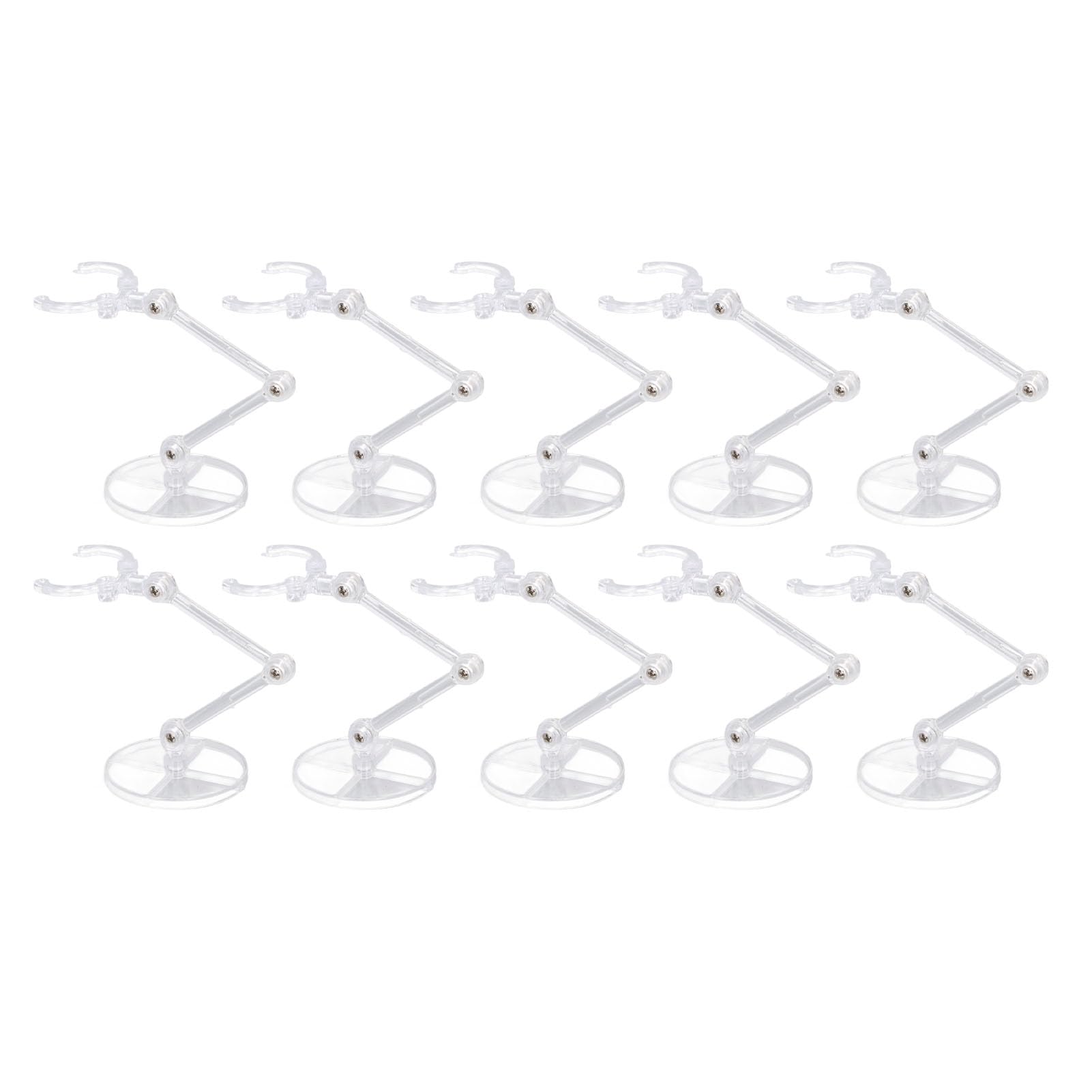 Soportes para Muñecas, 10 Piezas de Soporte de Exhibición de Figuras de Acción para Modelos de 6 Pulgadas con Soporte Ajustable, Compatible con la Serie de Muñecas Móviles con (Transparente)