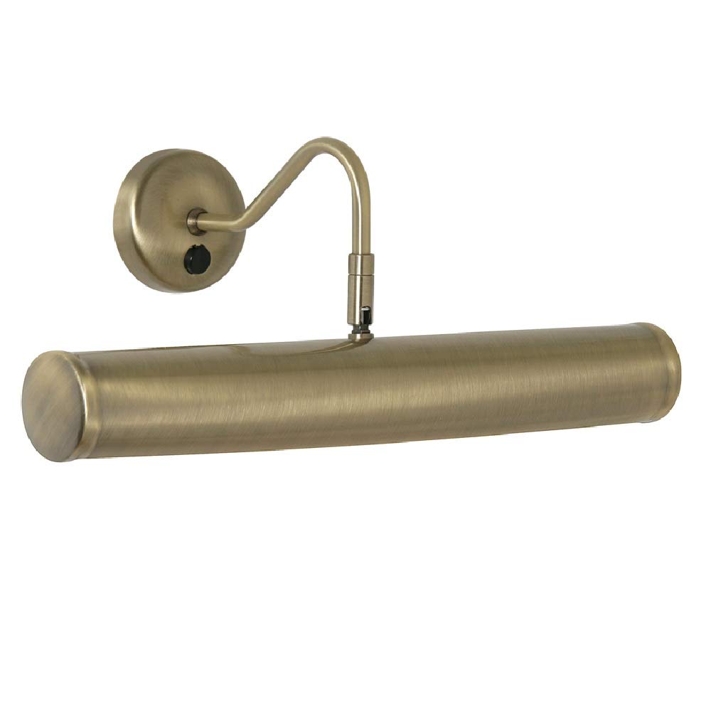 Britalia Antique Brass Vintage Retro Picture & Mirror Light | Adjustable Head | 390mm Width | Rocker Switch Operation | 2 x SES E14 Lamps Required (Not Included)