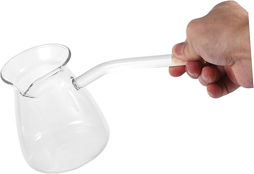 Miniatura 7 de Healeved Tetera de cristal elegante de la resistencia al calor del pote 15.2 fl oz de café preparado a mano para el hogar